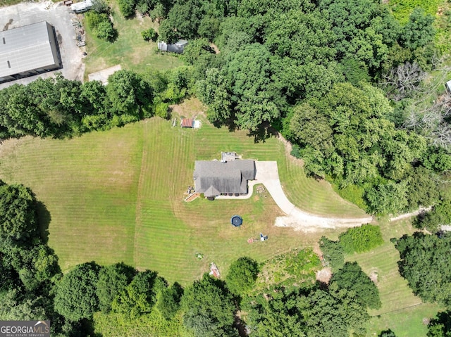 drone / aerial view with a rural view