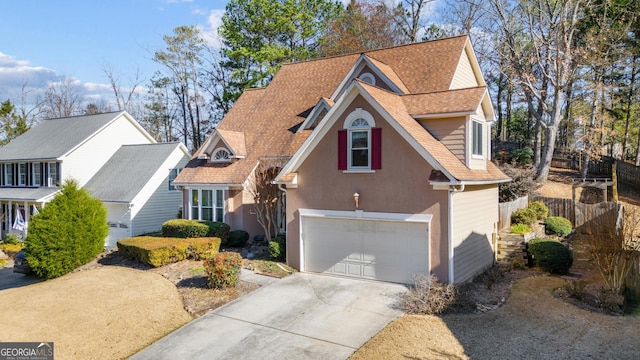 view of property with a garage