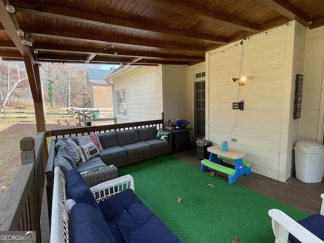 view of patio / terrace with an outdoor living space