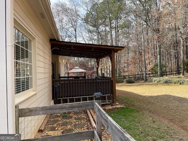 view of yard featuring a gazebo