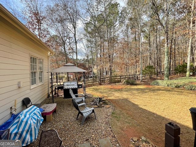 view of yard with a gazebo