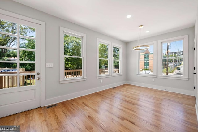 interior space featuring light hardwood / wood-style floors