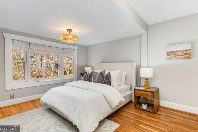 bedroom featuring light hardwood / wood-style flooring