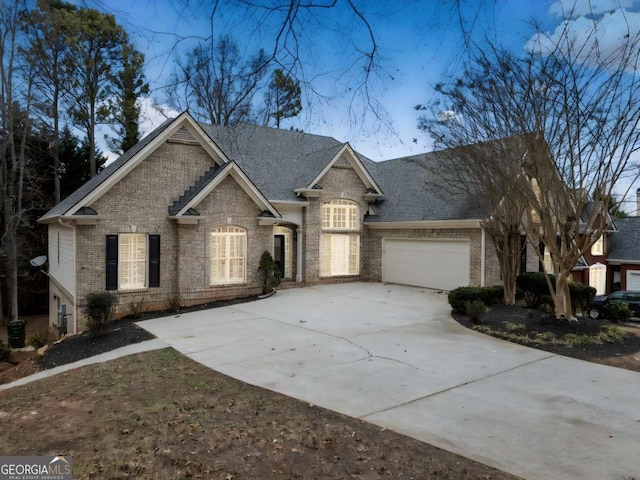 view of front of house with a garage