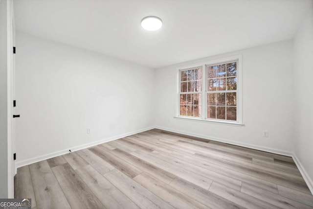 empty room featuring light wood-type flooring