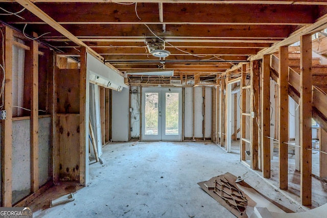 miscellaneous room featuring french doors