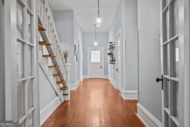 entryway featuring wood-type flooring