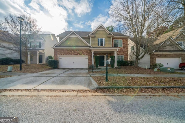 craftsman house with a garage