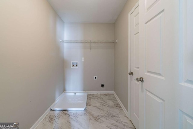 washroom featuring hookup for an electric dryer and washer hookup