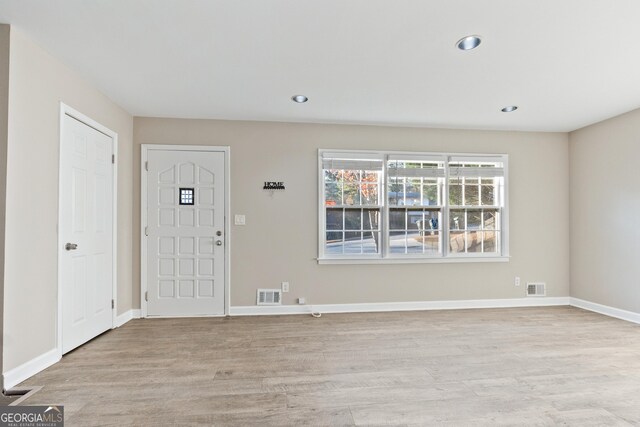 entrance foyer featuring light hardwood / wood-style flooring