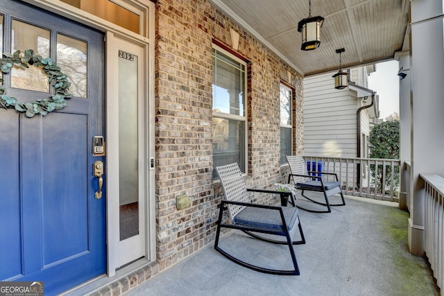 exterior space with covered porch