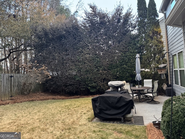 view of yard with a patio