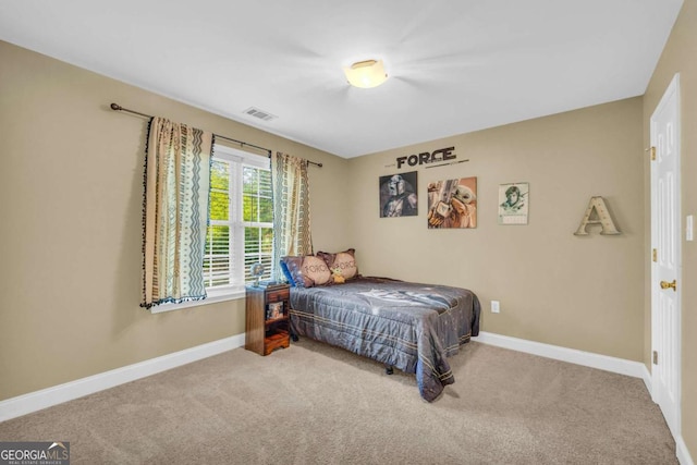 view of carpeted bedroom