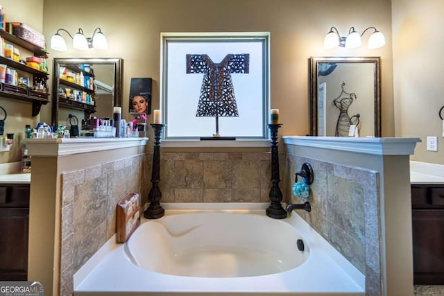 bathroom featuring a tub to relax in