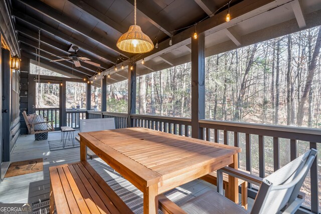 deck featuring ceiling fan