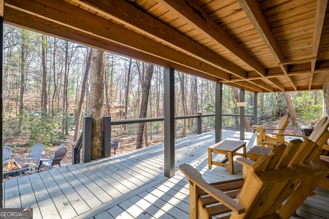 deck featuring french doors