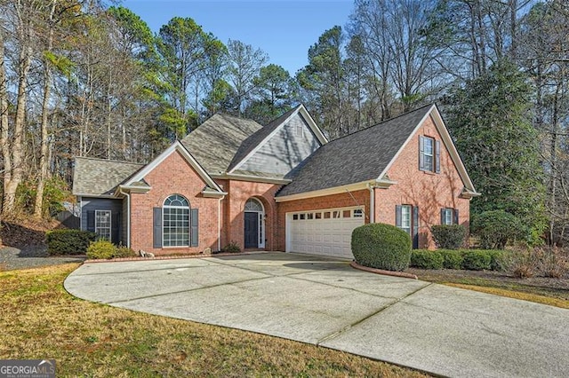 view of property featuring a garage