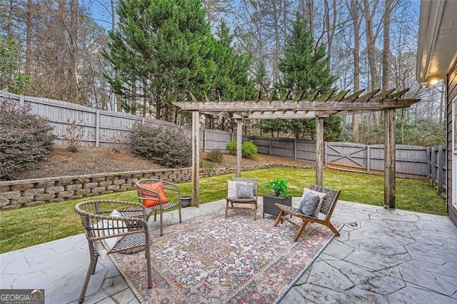 view of patio / terrace with a pergola