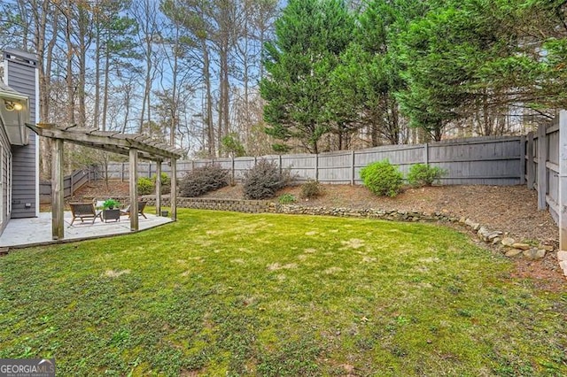 view of yard featuring a patio area