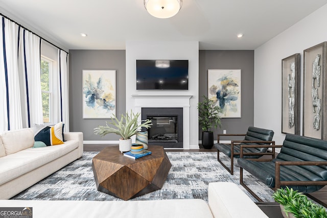 living room featuring hardwood / wood-style flooring