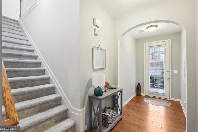 entrance foyer featuring hardwood / wood-style floors