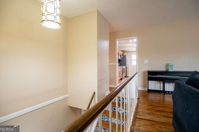 hall featuring dark hardwood / wood-style floors