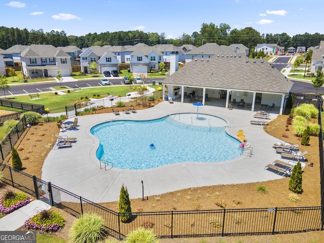 view of pool featuring a patio area