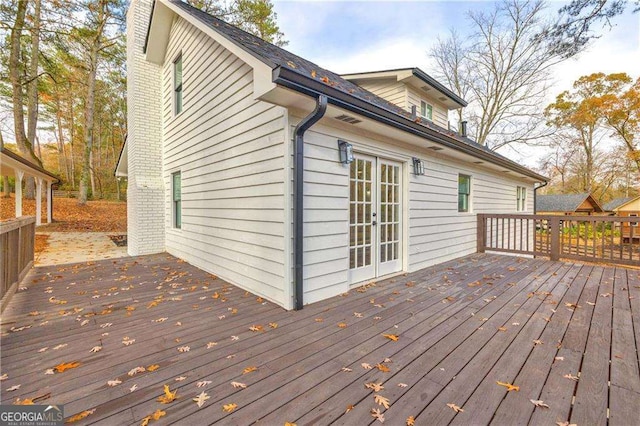 deck featuring french doors