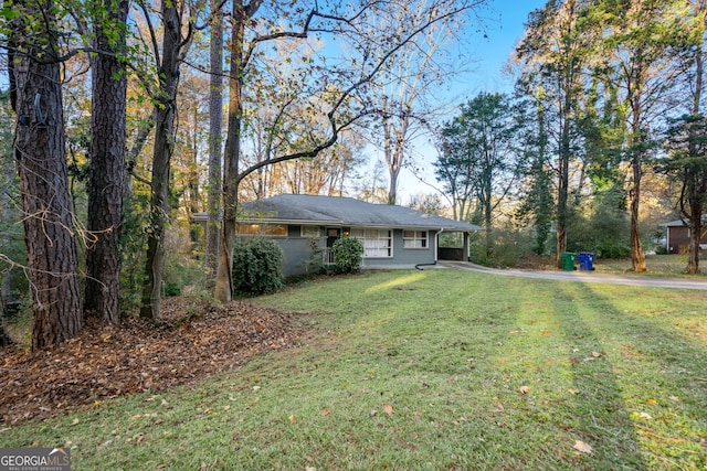 view of yard featuring a carport