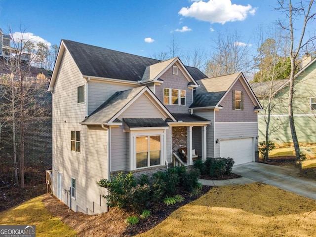 view of front of home with a garage