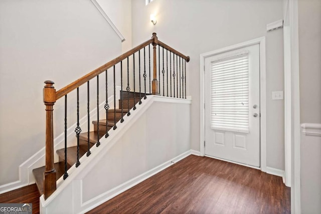 entryway featuring dark hardwood / wood-style floors