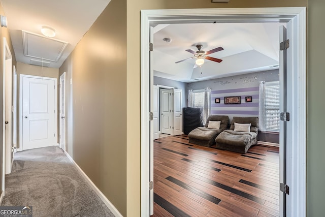 interior space with hardwood / wood-style flooring