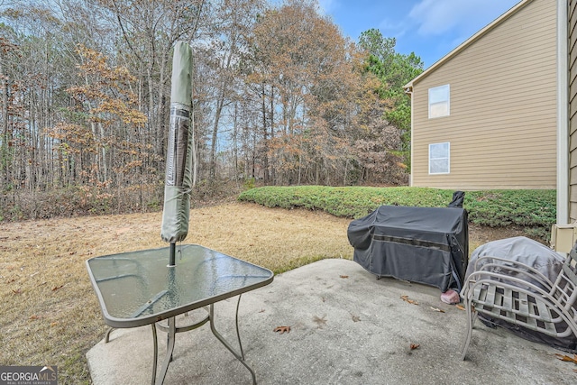 view of patio featuring grilling area