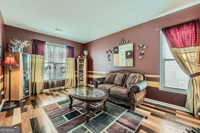 living room featuring hardwood / wood-style floors