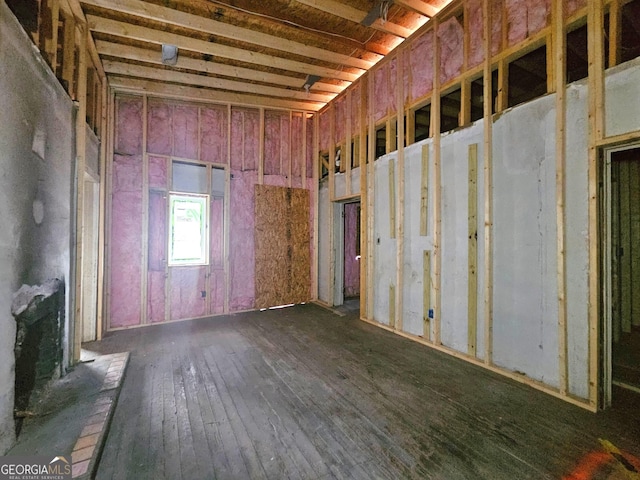 misc room with dark hardwood / wood-style flooring