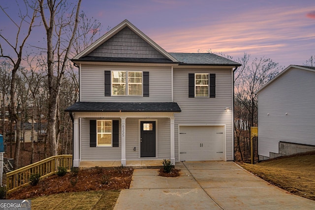 view of front of house featuring a garage