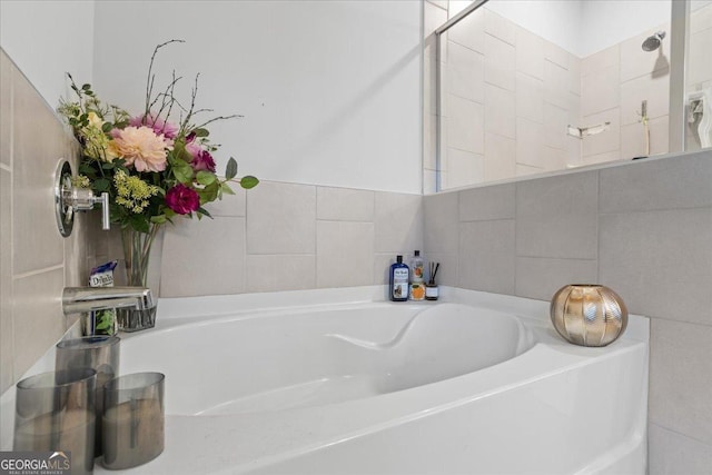 bathroom featuring a tub