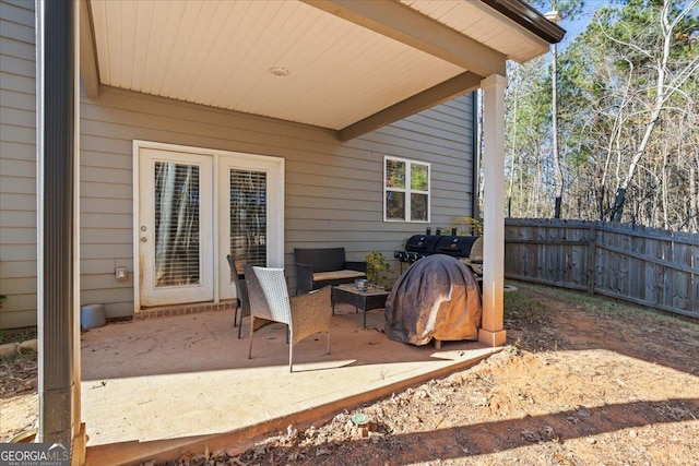 view of patio featuring an outdoor hangout area