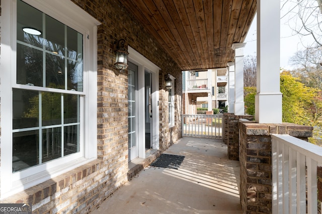 view of patio featuring covered porch