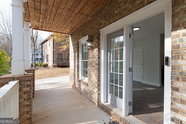 view of patio with a porch