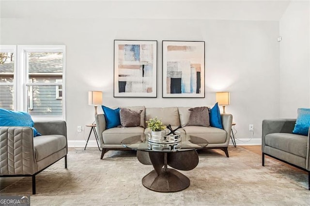 living room with hardwood / wood-style flooring