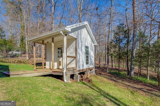 exterior space with a front lawn