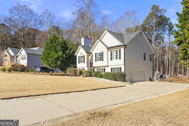 view of front property with a garage