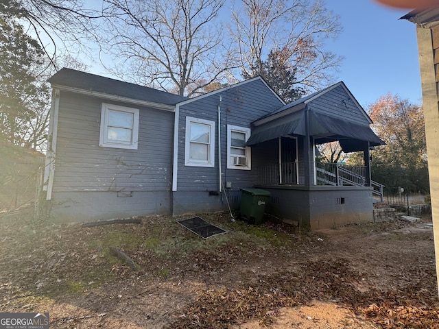 exterior space with covered porch