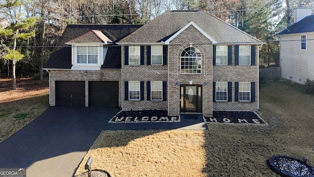 view of front facade featuring a garage