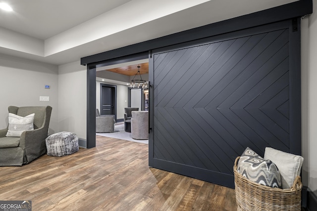 interior space featuring wood-type flooring