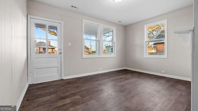 interior space featuring dark hardwood / wood-style flooring