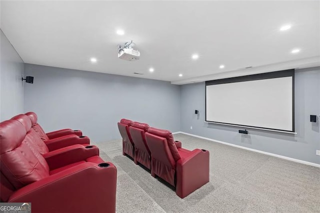 view of carpeted cinema