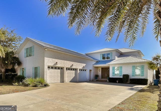 view of front facade with a garage