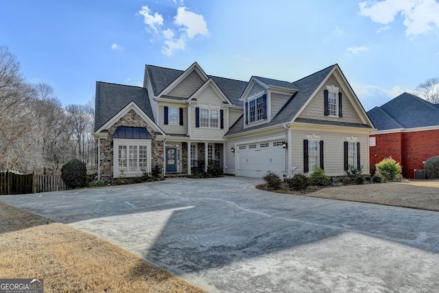 view of front of property featuring a garage